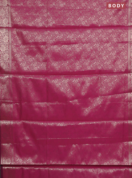 Semi soft silk saree pink with allover zari woven brocade weaves -Without blouse