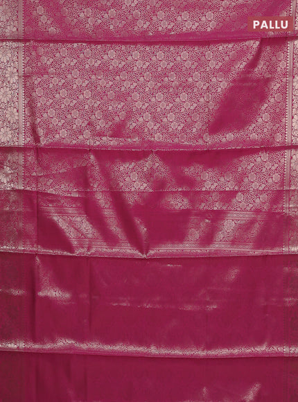 Semi soft silk saree pink with allover zari woven brocade weaves -Without blouse