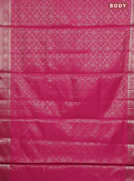 Semi soft silk saree pink with allover zari woven brocade weaves -Without blouse