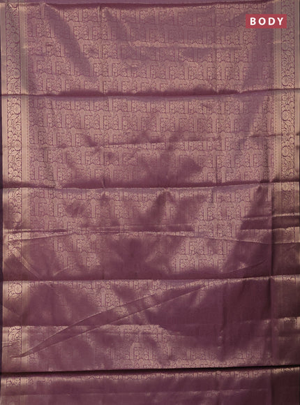 Semi soft silk saree mild purple with allover zari woven brocade weaves -Without blouse