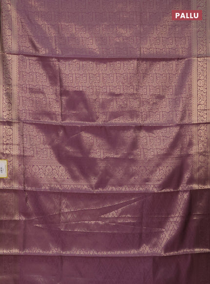 Semi soft silk saree mild purple with allover zari woven brocade weaves -Without blouse