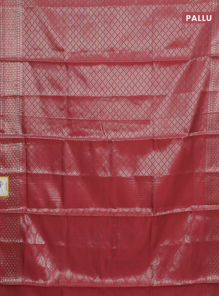 Semi soft silk saree rust shade with allover zari woven brocade weaves -Without blouse