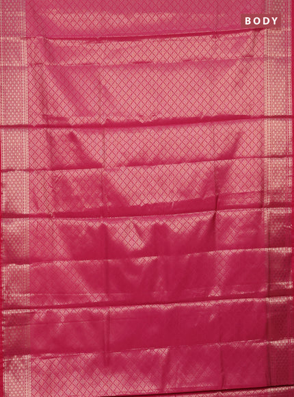 Semi soft silk saree pink with allover zari woven brocade weaves -Without blouse