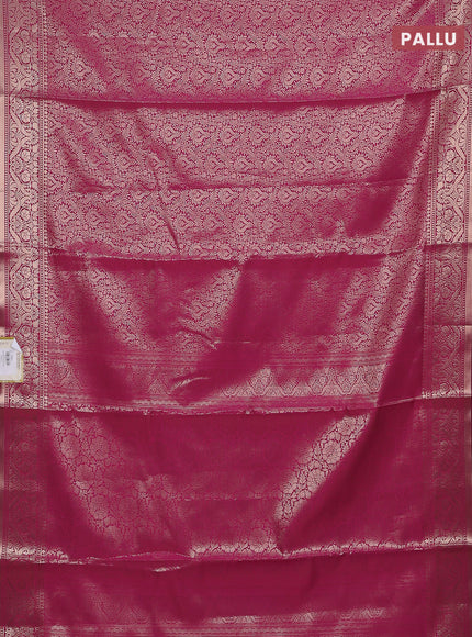 Semi soft silk saree pink with allover zari woven brocade weaves -Without blouse