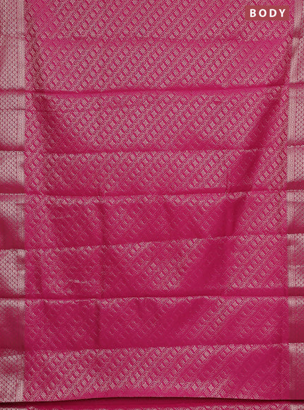Semi soft silk saree pink with allover zari woven brocade weaves -Without blouse