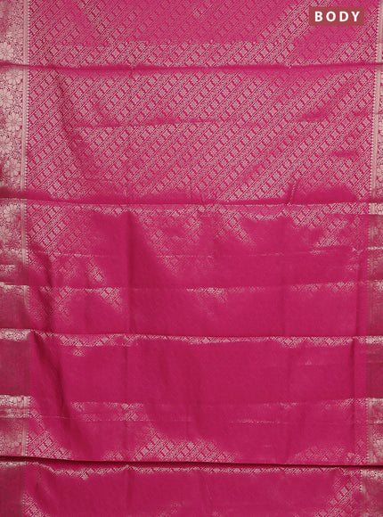 Semi soft silk saree pink with allover zari woven brocade weaves -Without blouse