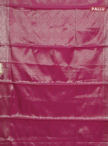 Semi soft silk saree pink with allover zari woven brocade weaves -Without blouse