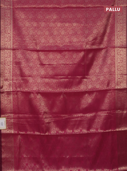 Semi soft silk saree pink with allover zari woven brocade weaves -Without blouse