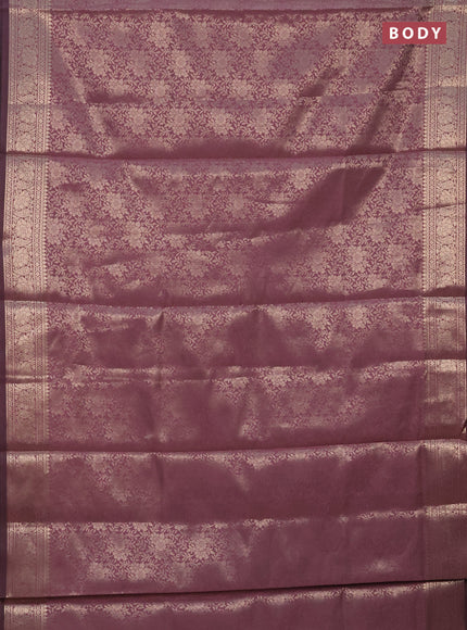 Semi soft silk saree mild purple with allover zari woven brocade weaves -Without blouse