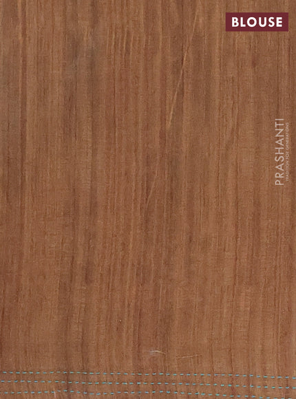 Matka tussar saree teal blue and dark mustard with allover kalamkari prints and bandhani printed & embroidery work border