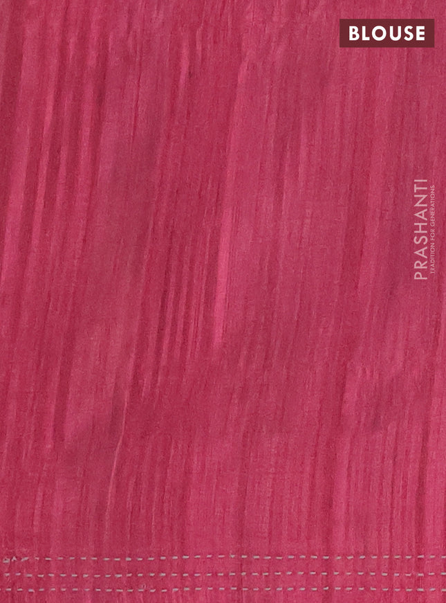 Matka tussar saree grey and maroon with allover kalamkari prints and bandhani printed & embroidery work border