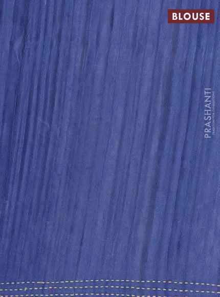 Matka tussar saree multi colour and blue with allover kalamkari prints and bandhani printed & embroidery work border