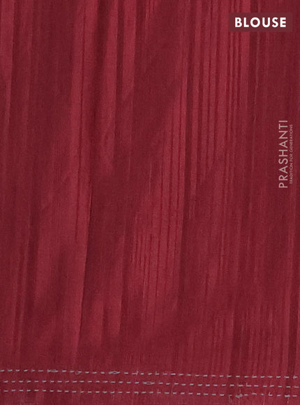 Matka tussar saree grey and maroon with allover kalamkari prints and bandhani printed & embroidery work border