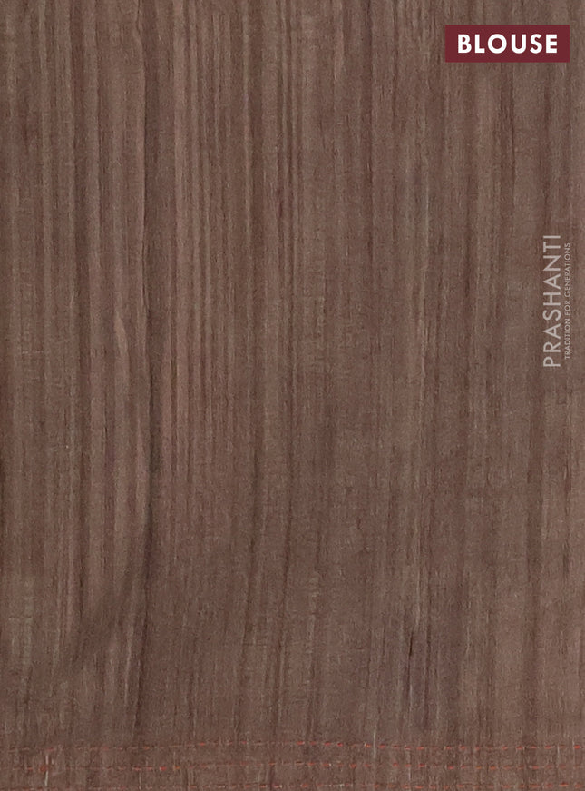 Matka tussar saree sandal and dark mehendi green with allover kalamkari prints and bandhani printed & embroidery work border