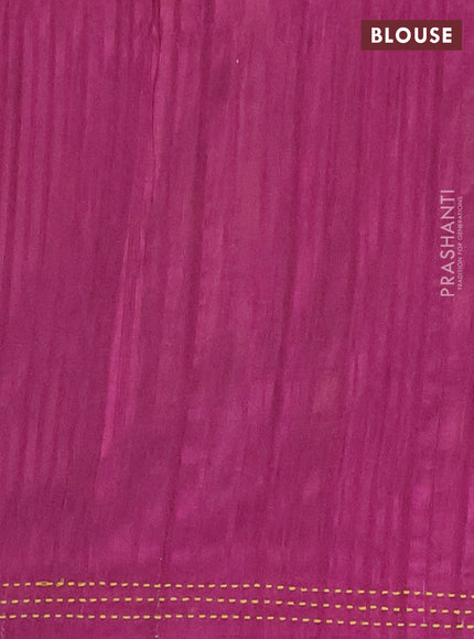 Matka tussar saree yellow and magenta pink with allover kalamkari prints and bandhani printed & embroidery work border