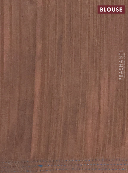 Matka tussar saree blue and brown with allover kalamkari prints and bandhani printed & embroidery work border