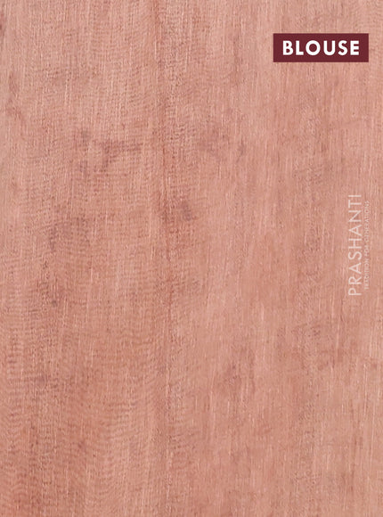 Semi linen saree pale orange with allover madhubani prints & mirror work