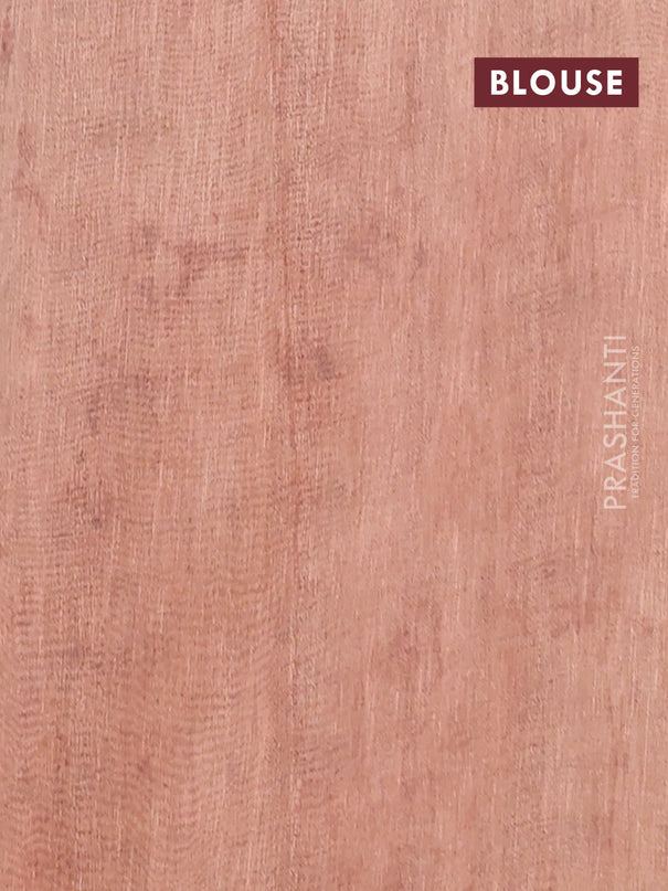 Semi linen saree pale orange with allover madhubani prints & mirror work