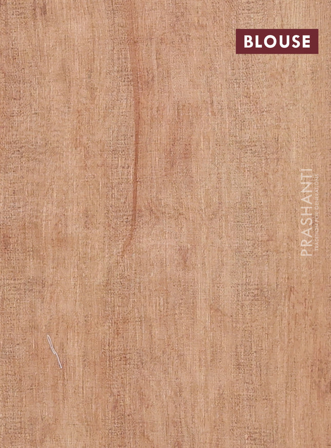 Semi linen saree sandal with allover madhubani prints & mirror work