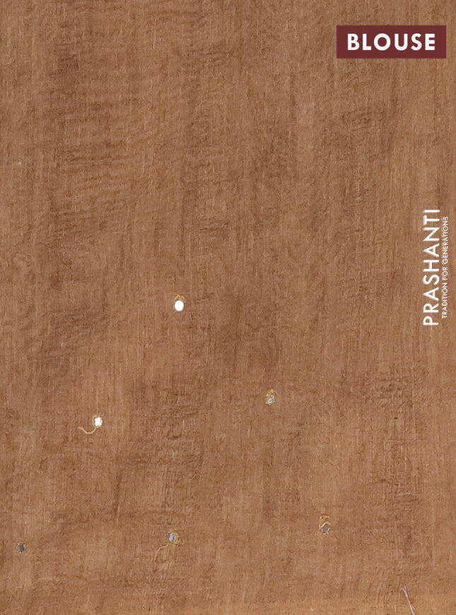 Semi linen saree sandal with allover madhubani prints & mirror work