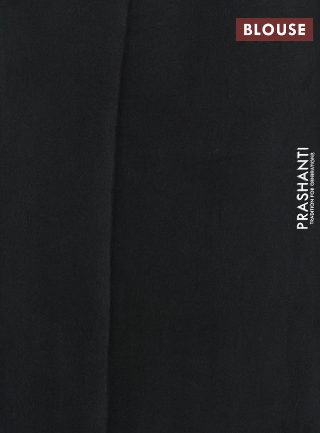 Chanderi silk cotton saree grey and black with allover geometric prints and small zari woven border