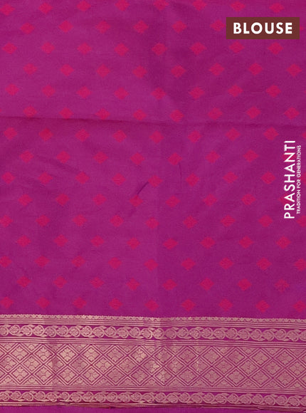 Semi soft silk saree dual shade of purple with allover zari checked pattern and zari woven butta border
