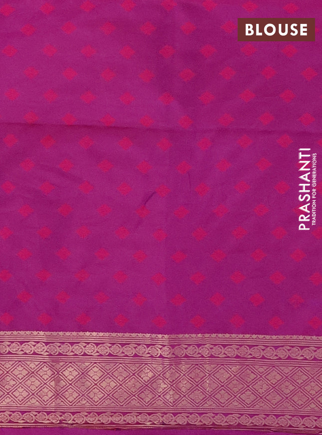 Semi soft silk saree dual shade of purple with allover zari checked pattern and zari woven butta border