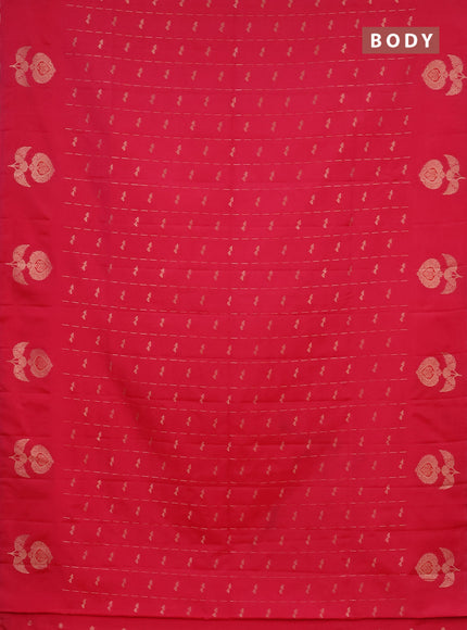 Semi soft silk saree pink with allover zari weaves and zari woven butta border