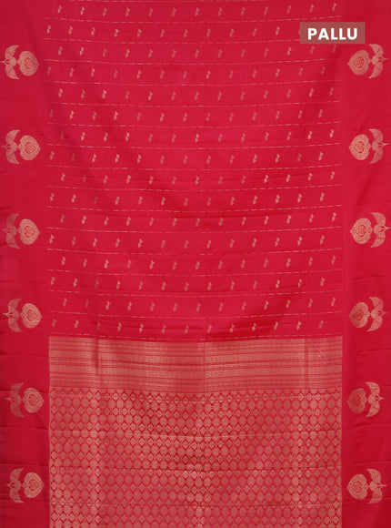 Semi soft silk saree pink with allover zari weaves and zari woven butta border