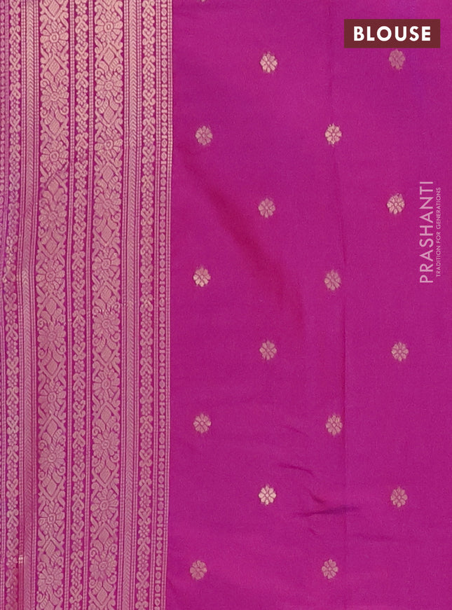 Semi soft silk saree dual shade of purple with allover zari weaves and zari woven butta border