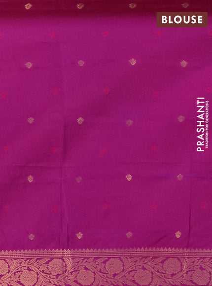 Semi soft silk saree purple with zari woven buttas and zari woven butta border