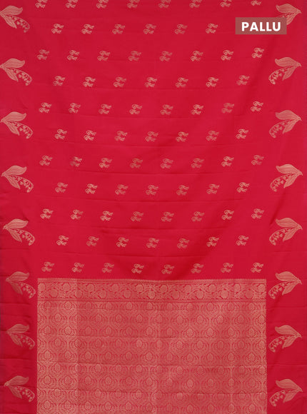 Semi soft silk saree candy pink with zari woven buttas and zari woven butta border