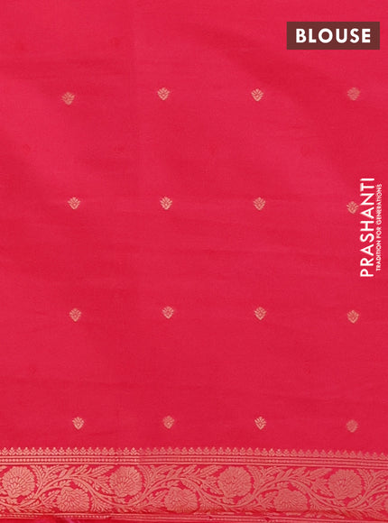 Semi soft silk saree candy pink with zari woven buttas and zari woven butta border