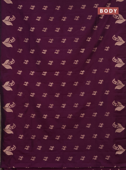Semi soft silk saree purple with zari woven buttas and zari woven butta border