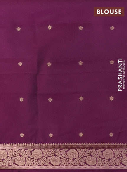 Semi soft silk saree purple with zari woven buttas and zari woven butta border