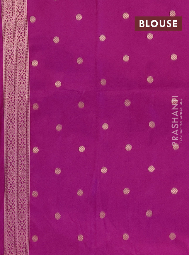Semi soft silk saree dual shade of purple with zari woven coin buttas and zari woven deer butta border