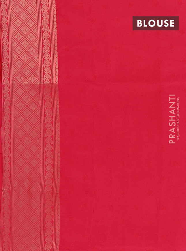 Semi soft silk saree pink with allover zari woven checked pattern and zari woven floral butta border