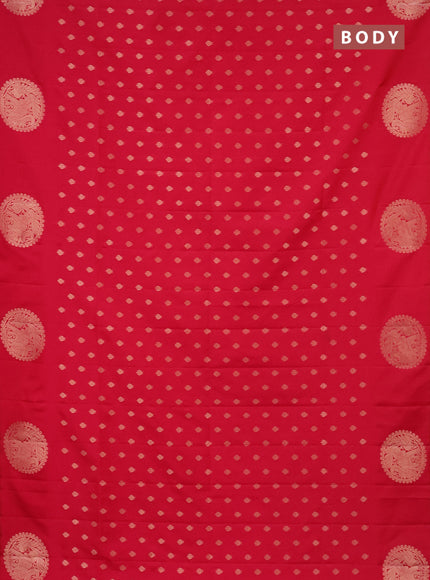 Semi soft silk saree pink with allover zari woven buttas and zari woven butta border