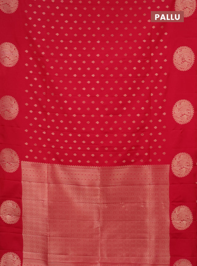 Semi soft silk saree pink with allover zari woven buttas and zari woven butta border