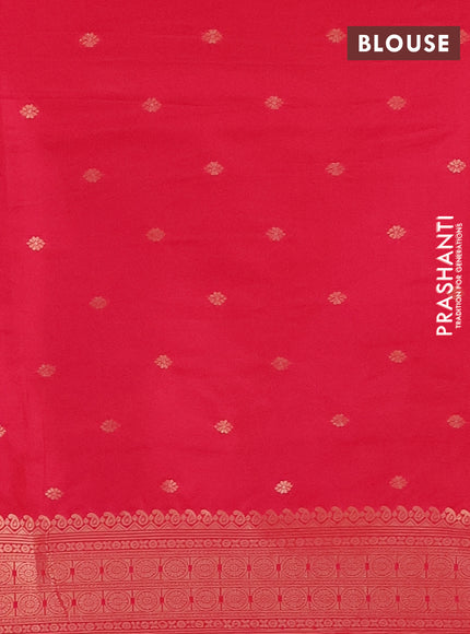 Semi soft silk saree pink with allover zari woven buttas and zari woven butta border