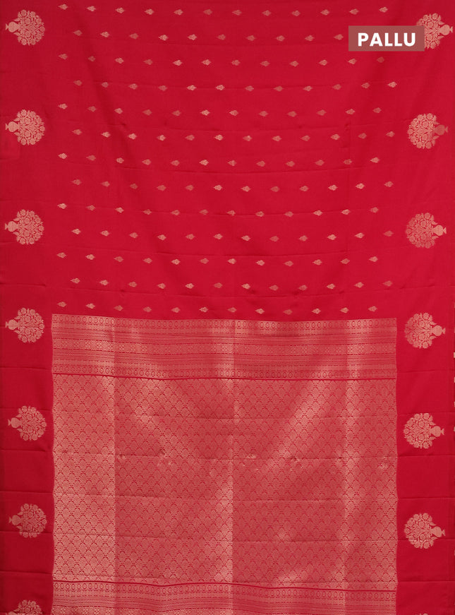 Semi soft silk saree pink with allover zari woven buttas and zari woven butta border