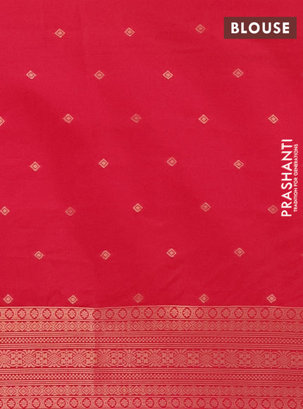 Semi soft silk saree pink with allover zari woven buttas and zari woven butta border