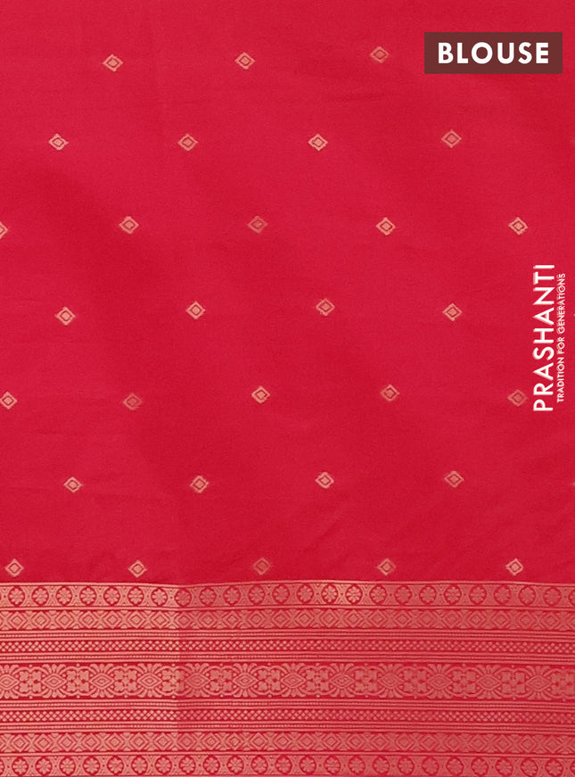 Semi soft silk saree pink with allover zari woven buttas and zari woven butta border