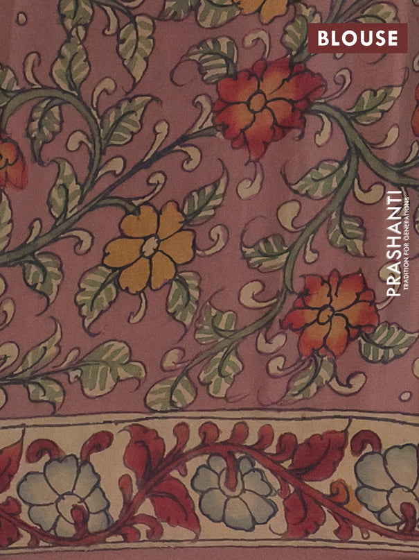 Semi crepe saree beige black and pastel brown with allover prints and printed border