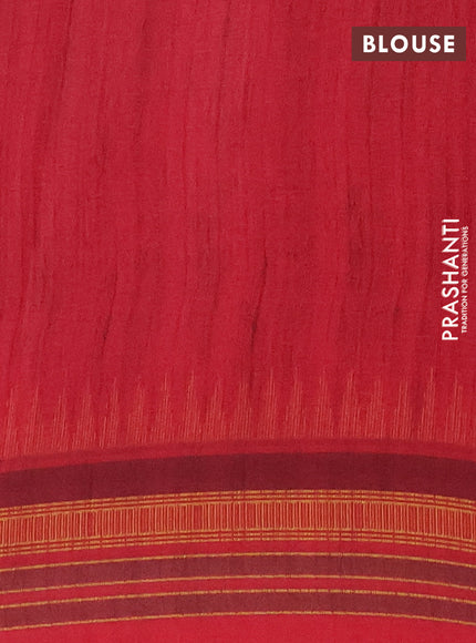 Semi crepe saree brown and red with floral digital prints and printed border