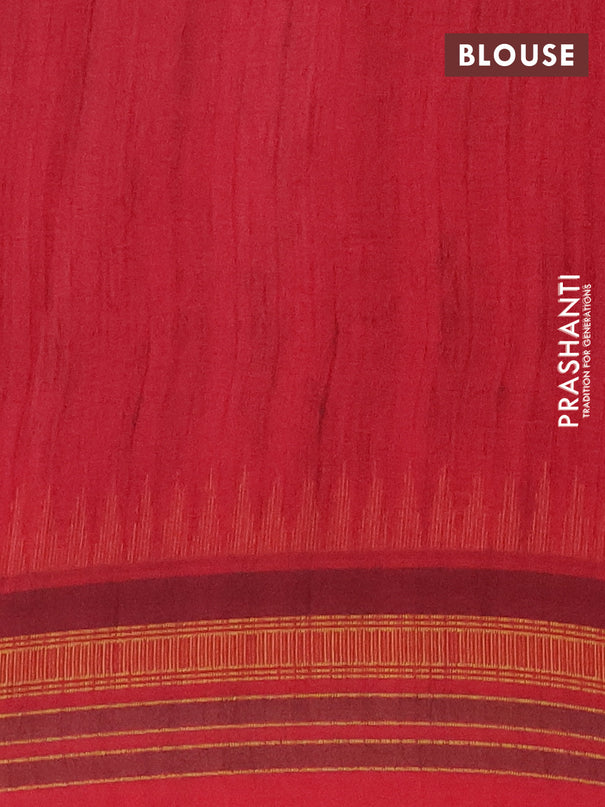 Semi crepe saree brown and red with floral digital prints and printed border