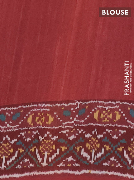 Semi crepe saree mustard yellow and maroon with allover prints and printed border