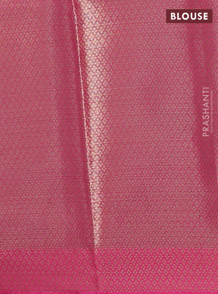 Banarasi semi dupion silk saree dark pink with zari woven buttas and zari woven border
