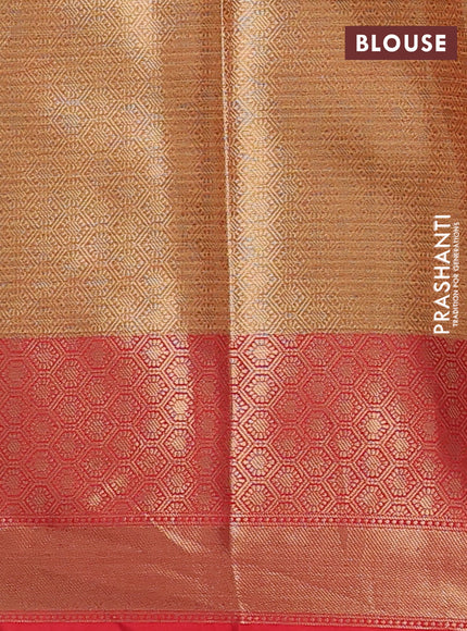 Banarasi semi dupion silk saree dual shade of green and maroon with zari woven buttas and zari woven border