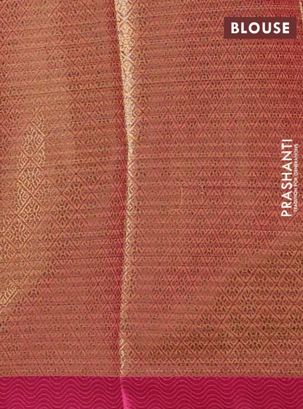 Banarasi semi dupion silk saree dual shade of orange and pink with zari woven paisley buttas and thread woven border